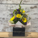 Large Yellow And Purple Arrangement