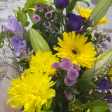 Large Yellow And Purple Arrangement